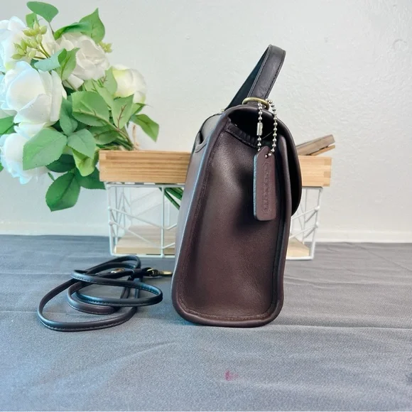 RARE! COACH Regina 9983 Mahogany Brown Leather Satchel Crossbody Bag - Picture 6 of 10